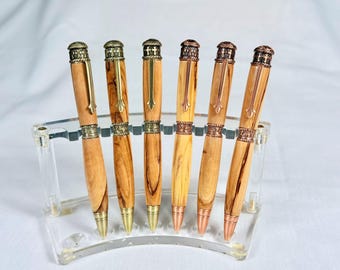 Handcrafted Bethlehem Olive Wood Pen, Faith Hope Love Christian Gift, Hand Turned Cross Design