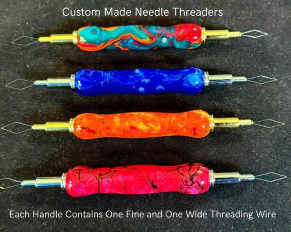 Handmade 2-in-1 Sewing Needle Threader combo: Ergonomic Sewing Tool Quilter Gift