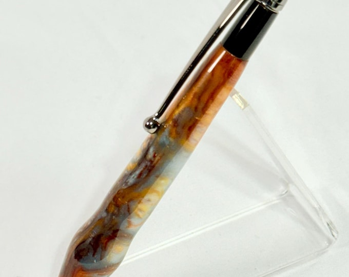 Handmade Molten Metal Touchscreen Stylus with Pocket Clip