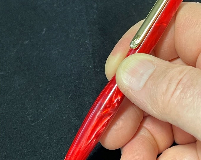 Handmade Red Dream Acrylic Slim Pen - ASHWoodshops Writer's Gift