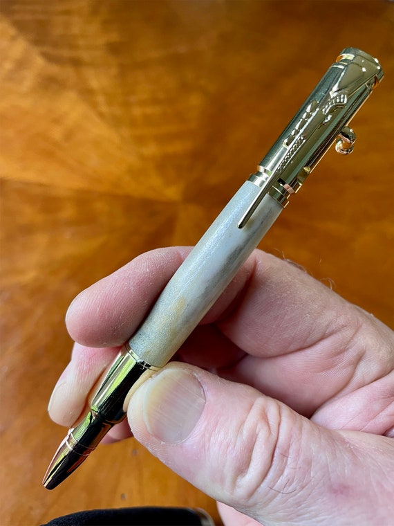 Handmade Bolt Action Bullet Pen – Elk Antler 30 Cal Gift for Outdoorsmen - Hunter or Sports Shooter Dream Gift
