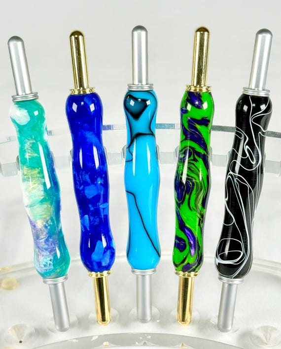 Seam Ripper and Stiletto Combo – Handmade Sewing Tool – Blue/Green Colors – Personalized Quilter Gift, Ready to Ship