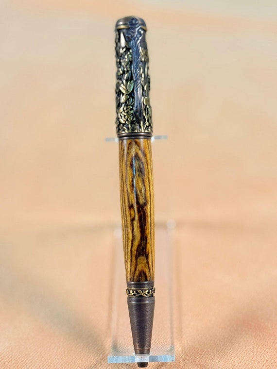 Summer Botanical Garden Ballpoint Pen – Handmade Mexican Bocote Wood Pen – Garden Gift for Flower Lovers