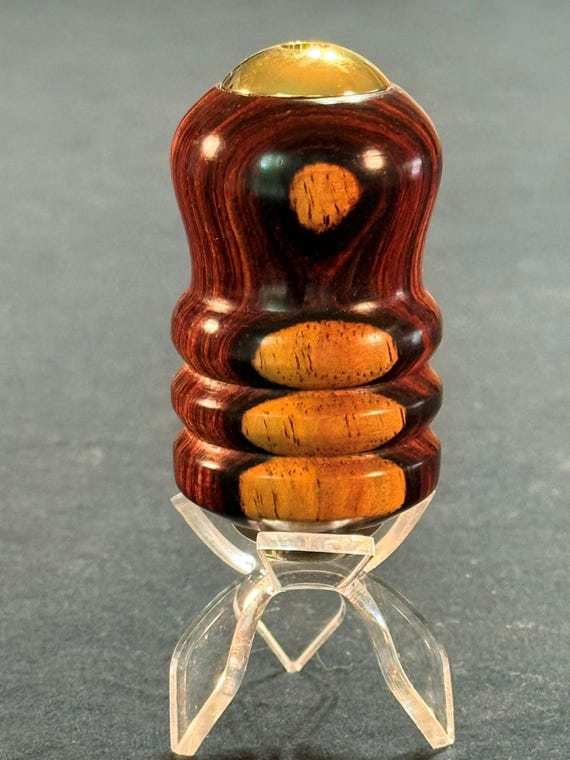 Sea Glass Kaleidoscope in Cocobolo Wood – Handmade Gift with 24k Gold-Plated Ends – Coastal Home Decor or Beach Lover Gift