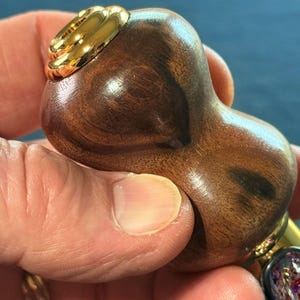Handmade Claro Walnut Kaleidoscope: 24K Gold Accents, Oil Chamber