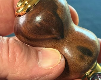 Handmade Claro Walnut Kaleidoscope: 24K Gold Accents, Oil Chamber