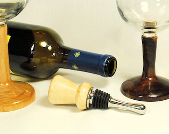 Handmade Osage Orange Wood Wine Stopper, Stainless Steel Bottle Seal Accessory