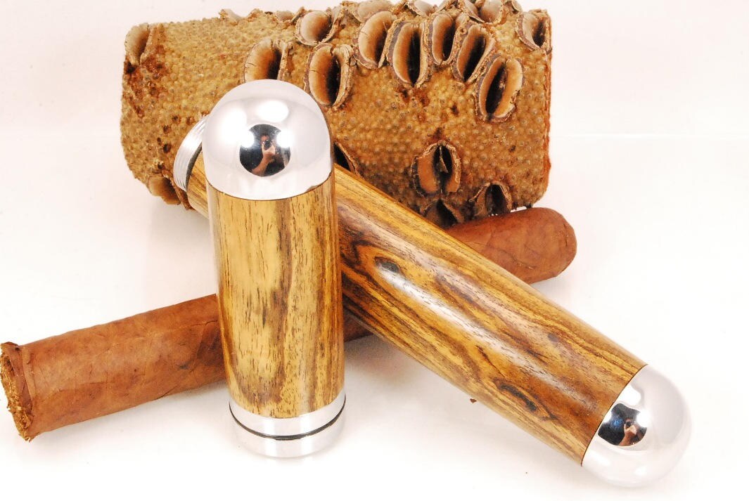 Handcrafted Wood Cigar Tube, Aficionado, Cigar Lover, Bocote Wood