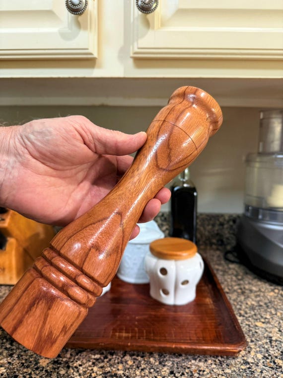 Spice Mill Pepper OR Salt - 11" tall Ebiara Wood - CrushGrind Mill - Handcrafted by ASH Woodshops - A Home Chef's Dream!