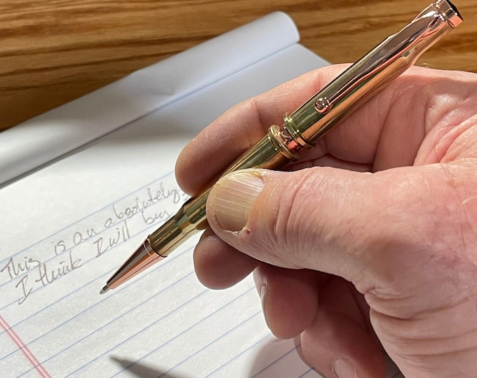 Tactical Bullet Shell Pen Upcycled From Brass 30 Caliber Bullet casings for Gun Enthusiasts