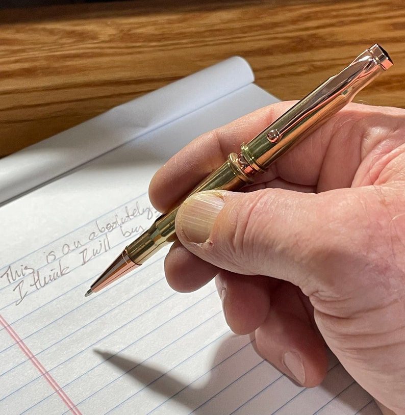 Real Bullet Ballpoint Pen, Handmade from 30 caliber brass bullet casings, By ASHWoodshops, for the Gun Enthusiast, Hunter, Rifles NRA image 1