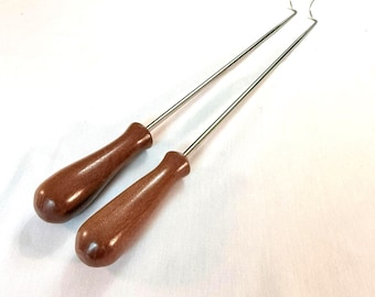 Meat Grilling Flipper for Grill or BBQ, Stainless-Steel Shaft Pigtail Turning Tip