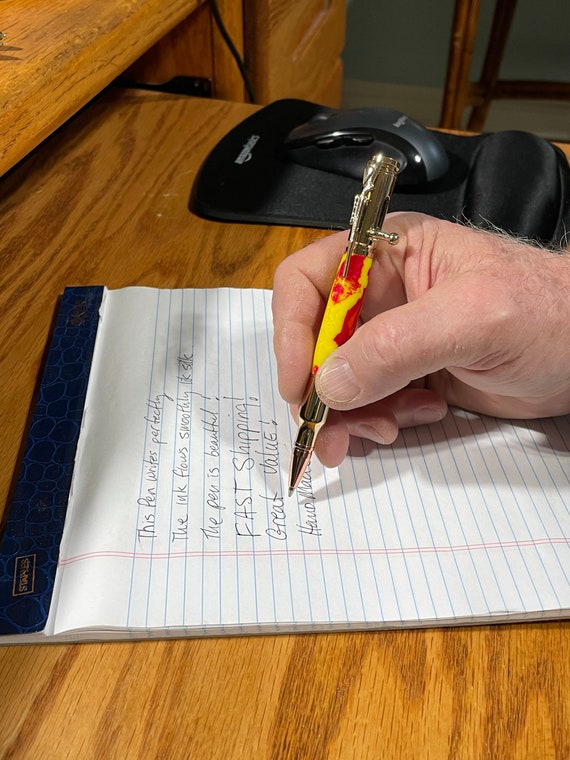 Bolt Action Bullet Pen - USA Made 30 Caliber Replica - Handcrafted By ASH Woodshops - Gift for Hunters, Vets, Target Shooting Enthusiasts