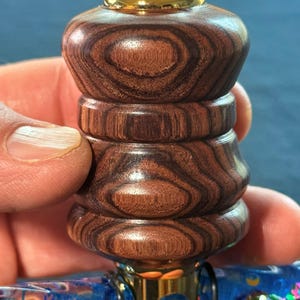 Artisan Kaleidoscope Handmade from Cocobolo Wood – Oil-Filled with Colorful Jewels – Unique Gift for Him or Her