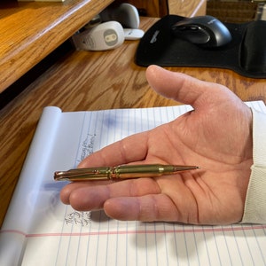 Real Bullet Ballpoint Pen, Handmade from 30 caliber brass bullet casings, By ASHWoodshops, for the Gun Enthusiast, Hunter, Rifles NRA image 3