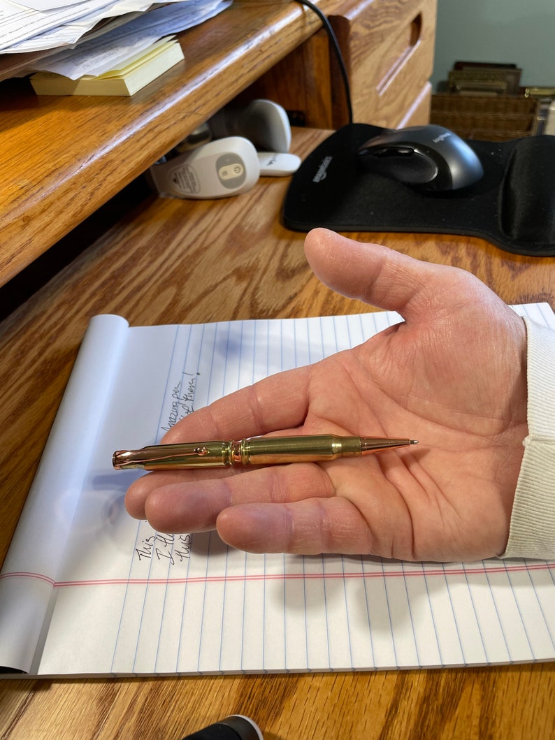 Real Bullet Ballpoint Pen, Handmade from 30 caliber brass bullet casings, By ASHWoodshops, for the Gun Enthusiast, Hunter, Rifles NRA image 3