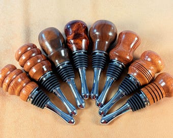 Wine Bottle Stopper Bubinga Wood Handcrafted: Stainless Steel, Wine Lover Gift