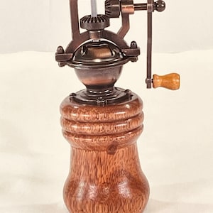Salt Mill or Pepper Mill - Handmade Vintage Style - Steampunk Classic Old Fashioned Reclaimed Mesquite Handcrafted by ASH Woodshops