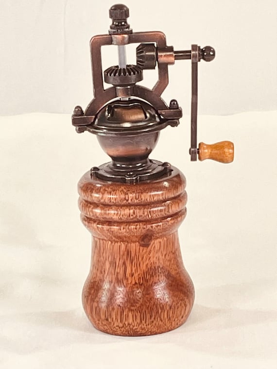 Salt Mill or Pepper Mill - Handmade Vintage Style - Steampunk Classic Old Fashioned Reclaimed Mesquite Handcrafted by ASH Woodshops
