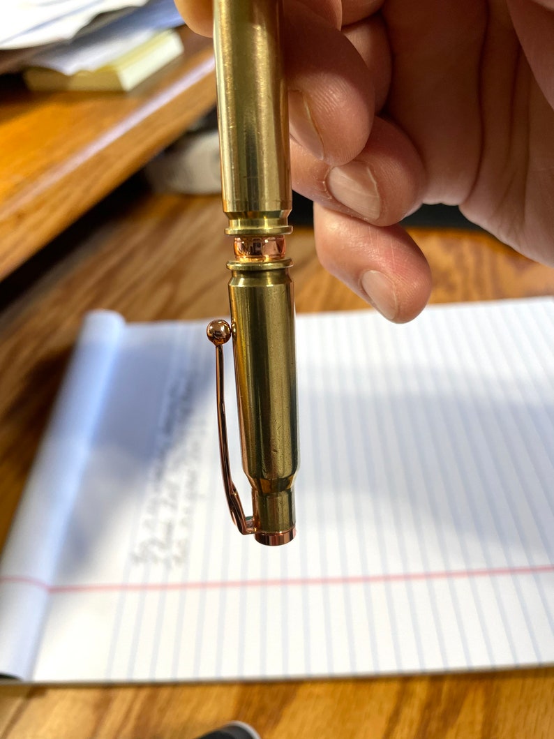 Real Bullet Ballpoint Pen, Handmade from 30 caliber brass bullet casings, By ASHWoodshops, for the Gun Enthusiast, Hunter, Rifles NRA image 5