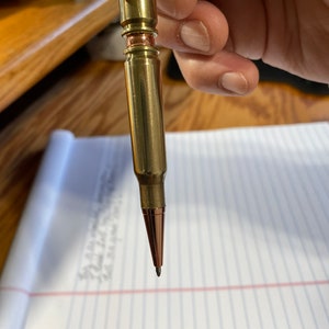 Real Bullet Ballpoint Pen, Handmade from 30 caliber brass bullet casings, By ASHWoodshops, for the Gun Enthusiast, Hunter, Rifles NRA image 4