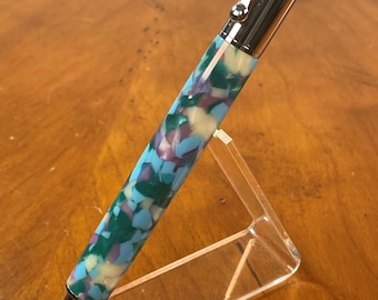 The Director Pen – Handmade Rollerball Pen with Magnetic Cap, Swirled Acrylic, Luxury Writing Gift