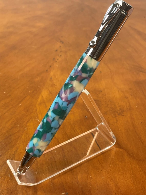 The Director Pen – Handmade Rollerball Pen with Magnetic Cap, Swirled Acrylic, Luxury Writing Gift