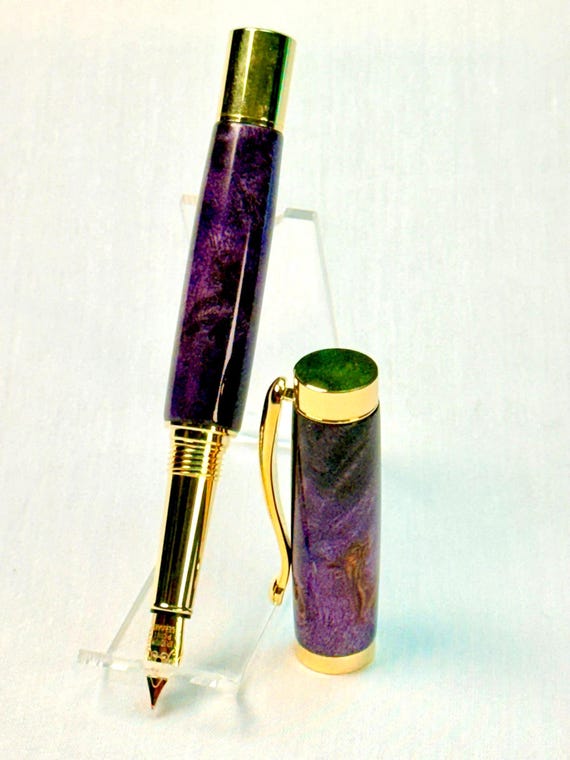 Handmade Burl Wood Fountain Pen Executive Desk Gift Luxury Writing Instrument