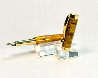 Handmade Burl Wood Fountain Pen Executive Desk Gift Luxury Writing Instrument