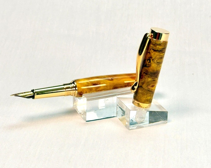 Handmade Burl Wood Fountain Pen Executive Desk Gift Luxury Writing Instrument