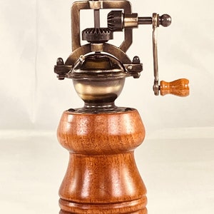 Handmade Pepper Mill - Vintage Style - Classic Steampunk Old Fashioned Reclaimed Mesquite Wood - Handcrafted by ASH Woodshops