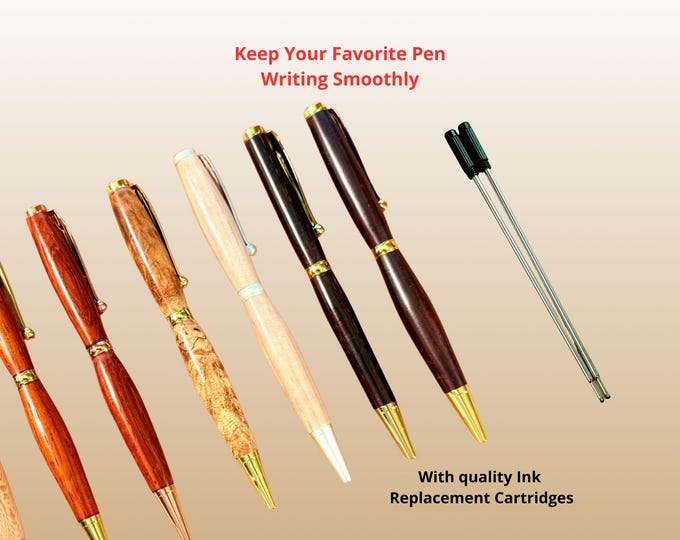 Cross Type Pen Refill Replacement Ink Cartridge for Handmade Ballpoint Pens, Compatible Pen  Black, Blue, or Red