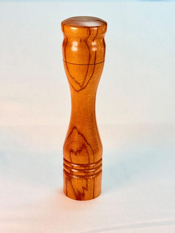 Handmade Pepper, Salt or Spice Mill with Precision Ceramic Crush-Grind Mechanism Handcrafted from Zebra Wood