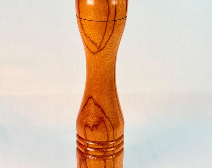 Handmade Zebra Wood Pepper Mill, Ceramic Crush-Grind Mechanism, Kitchen Spice Grinder