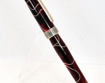 Handmade Wood Pen: Acrylic Body with Precious Metal Trim