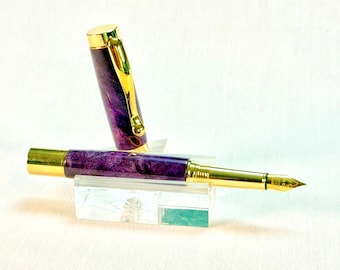 Handmade Burl Wood Fountain Pen Executive Desk Gift Luxury Writing Instrument
