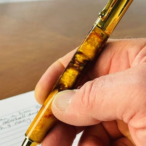 Handmade Rollerball Pen with Magnetic Cap, Swirled Acrylic, Luxury Writing Gift The Director Pen