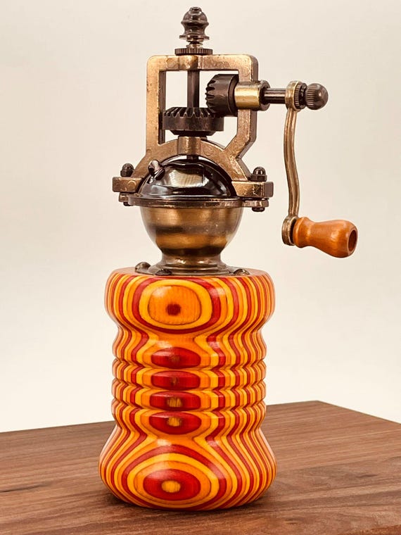 Steampunk Pepper Mill - Vintage Style - Old Fashioned Kitchen – Spectraply Wood - Handmade by ASHWoodshops