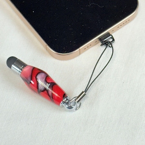 Handmade Charm Stylus: Sapphire Blue Acrylic Mini Stylus with Chrome Trim