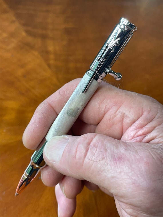Elk Antler Bullet Pen – 30 Cal Bolt Action Gift for Hunters & Vets – Handmade by ASH Woodshops