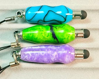 Micro Stylus Smartphone Charm - Acrylic & Chrome Touchscreen Tech