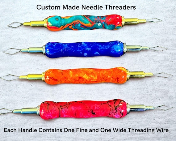 Handmade 2-in-1 Sewing Needle Threader combo: Ergonomic Sewing Tool Quilter Gift