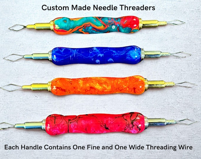 Handmade 2-in-1 Sewing Needle Threader combo: Ergonomic Sewing Tool Quilter Gift