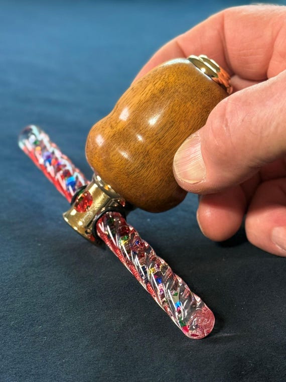 Luxury Wooden Kaleidoscope – Ambrosia Maple & 24K Gold Plated – Oil-Filled with Glass Jewels – Handmade Collector’s Gift from ASH Woodshops