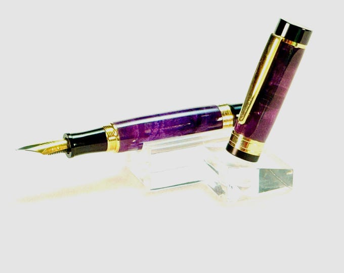 Handmade Burl Wood Fountain Pen Executive Desk Gift Luxury Writing Instrument