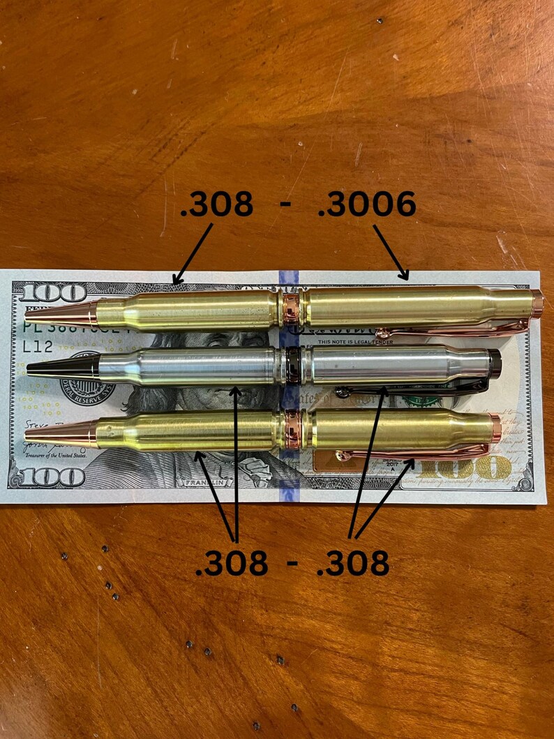 Real Bullet Ballpoint Pen, Handmade from 30 caliber brass bullet casings, By ASHWoodshops, for the Gun Enthusiast, Hunter, Rifles NRA image 9