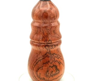 Molinillo de sal o pimienta de madera de bocote hecho a mano: decoración rústica para la cocina.