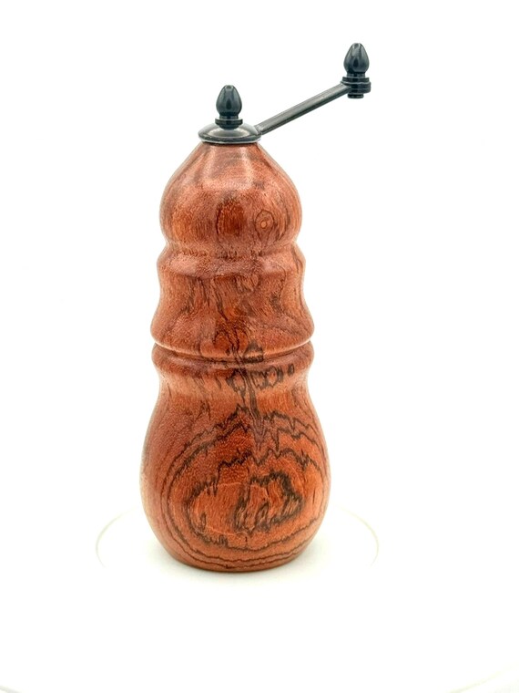 Handmade Bocote Wood Salt or Pepper Mill: Rustic Kitchen Decor