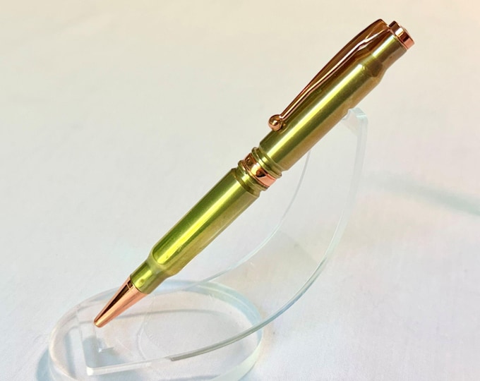 Bullet Shell Pen Custom Personalized Engraved Veteran Gift Military Retirement Present Hunter Keepsake Handmade in USA