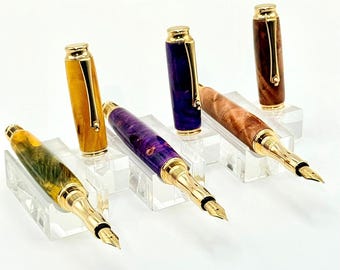 Burl Wood Fountain Pen Executive Desk Gift Luxury Handmade Writing Instrument